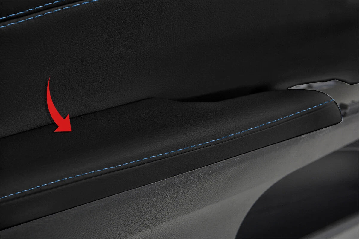 Armrest Door Panel Cover Leather for Toyota Avalon (2013–2018) Blue Stitch