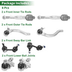 8pcs Front Suspension Kit Tie Rod End Sway Bar Link Ball Joint for Honda Civic (2006–2011)