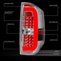 Pair of Red 3D LED Tube Bar Tail Brake Lights for Toyota Tundra (2014–2021)