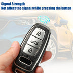 TPU Keyless Remote Cover for Audi A6 (2012–2018) - Black Silver Tone