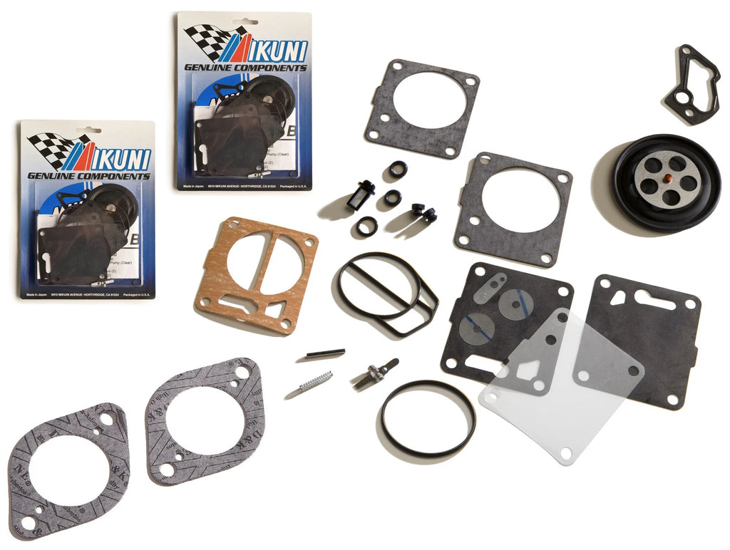 2X Mikuni Dual Carburetor Rebuild Kit & Base Gaskets for SeaDoo 951 (1998–2002)