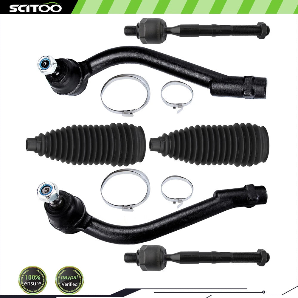 Set of 2 Front Outer Inner Tie Rod Ends for Hyundai Santa Fe, Kia Sorento (2007–2013)