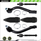 Set of 2 Front Outer Inner Tie Rod Ends for Hyundai Santa Fe, Kia Sorento (2007–2013)