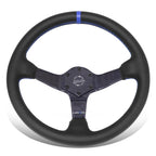 350mm 3" Dish Steering Wheel for NRG (3-Spoke, Blue Carbon Fiber)