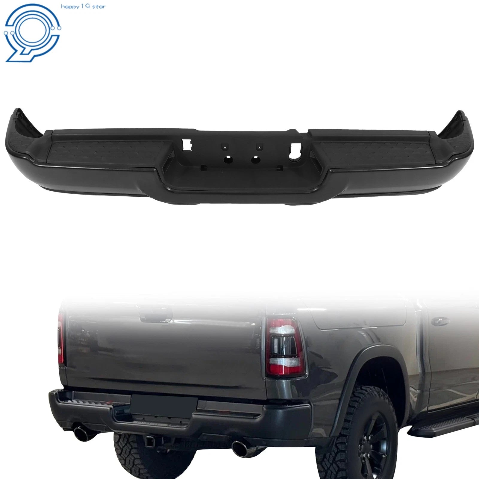 Rear Step Bumper Assembly for RAM 2500 3500 (2019–2024) Primered Black
