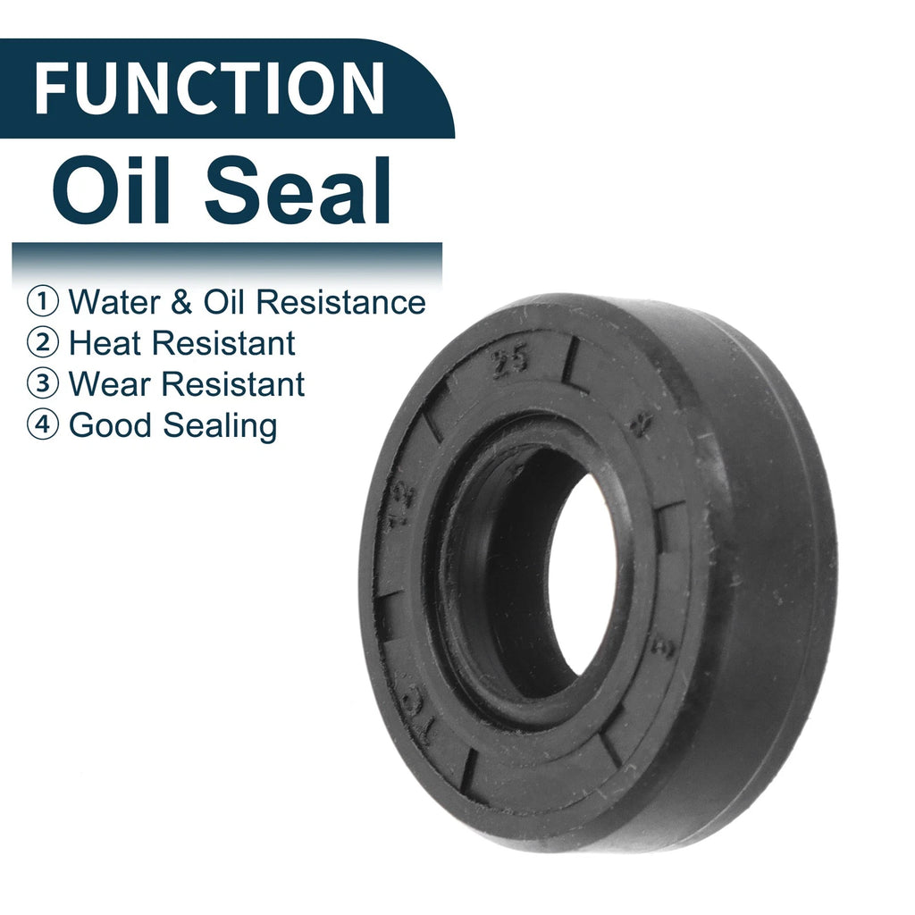 Set of 5 Oil Seal Rotary Shaft Seal NBR Rubber 12x25x8mm