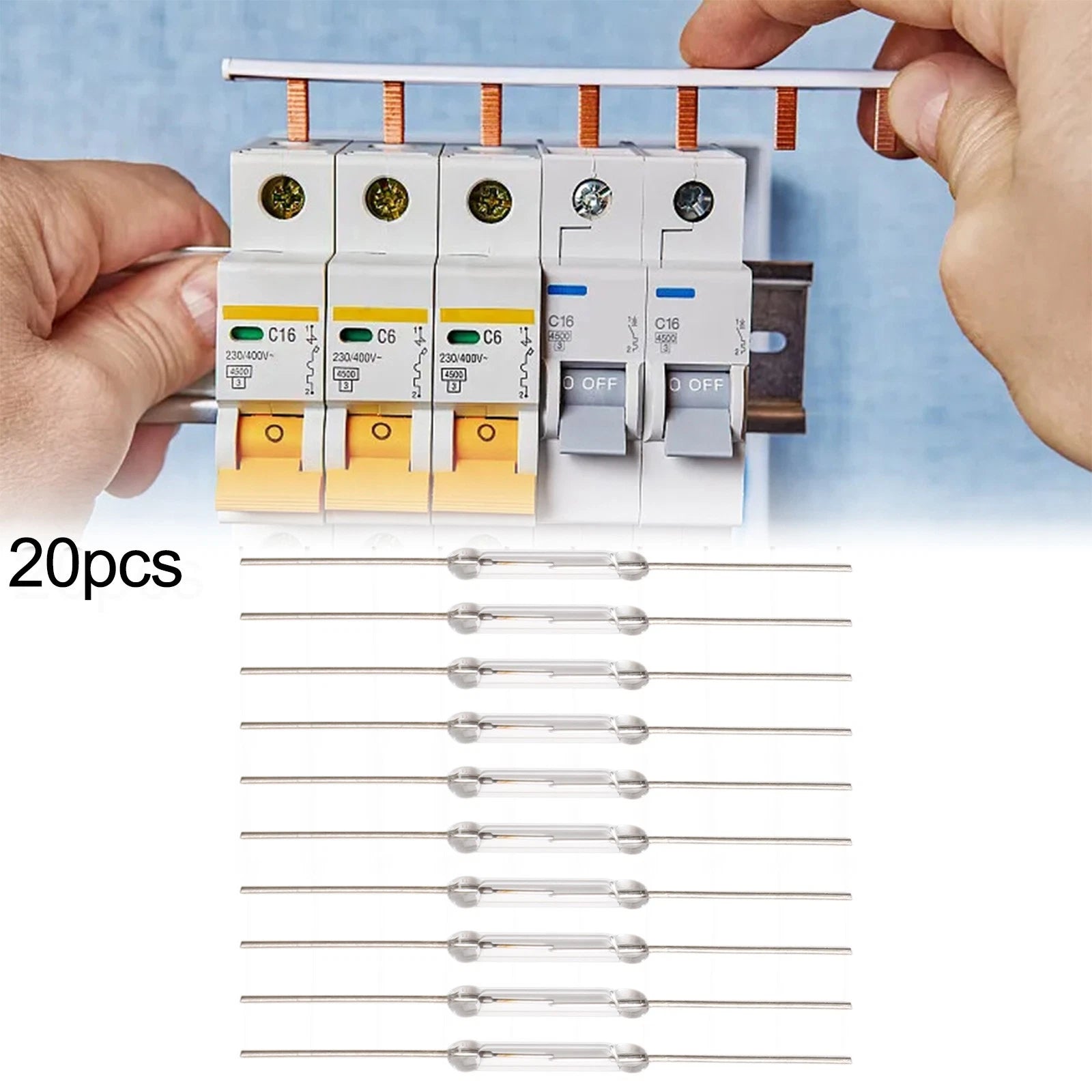 2X Normally Open NO Magnetic Glass Reed Switch Low Voltage 14 mm Pack of 20