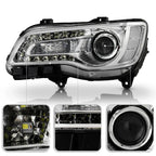 Chrome Halogen Headlight LED DRL Projector for Chrysler 300 (2015–2023)
