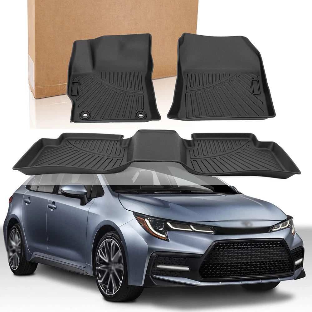 Set of 2 3D Floor Mats Liners for Toyota Corolla (2020–2024) TPE Rubber Waterproof