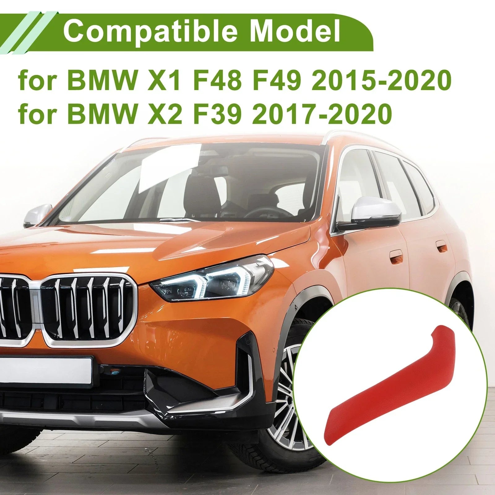 Door Panel Handle Pull Trim Cover for BMW X1 (15-20) Red