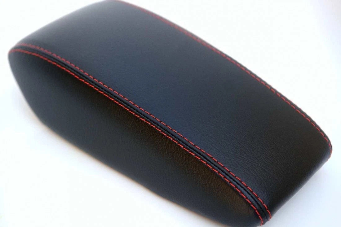 Leather Synthetic Console Armrest Cover for Chevrolet Cruze (2016–2018) Red Stitch
