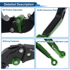 Adjustable Brake Clutch Lever for Honda CBR600RR (2007–2016) Black Green