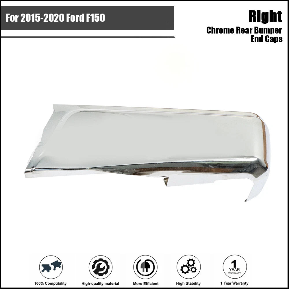 Chrome Right Rear Bumper End Cover for Ford F150 (2015–2020)