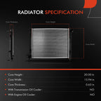 Aluminum Radiator for Nissan Sentra L4 1.8L (2013–2019)