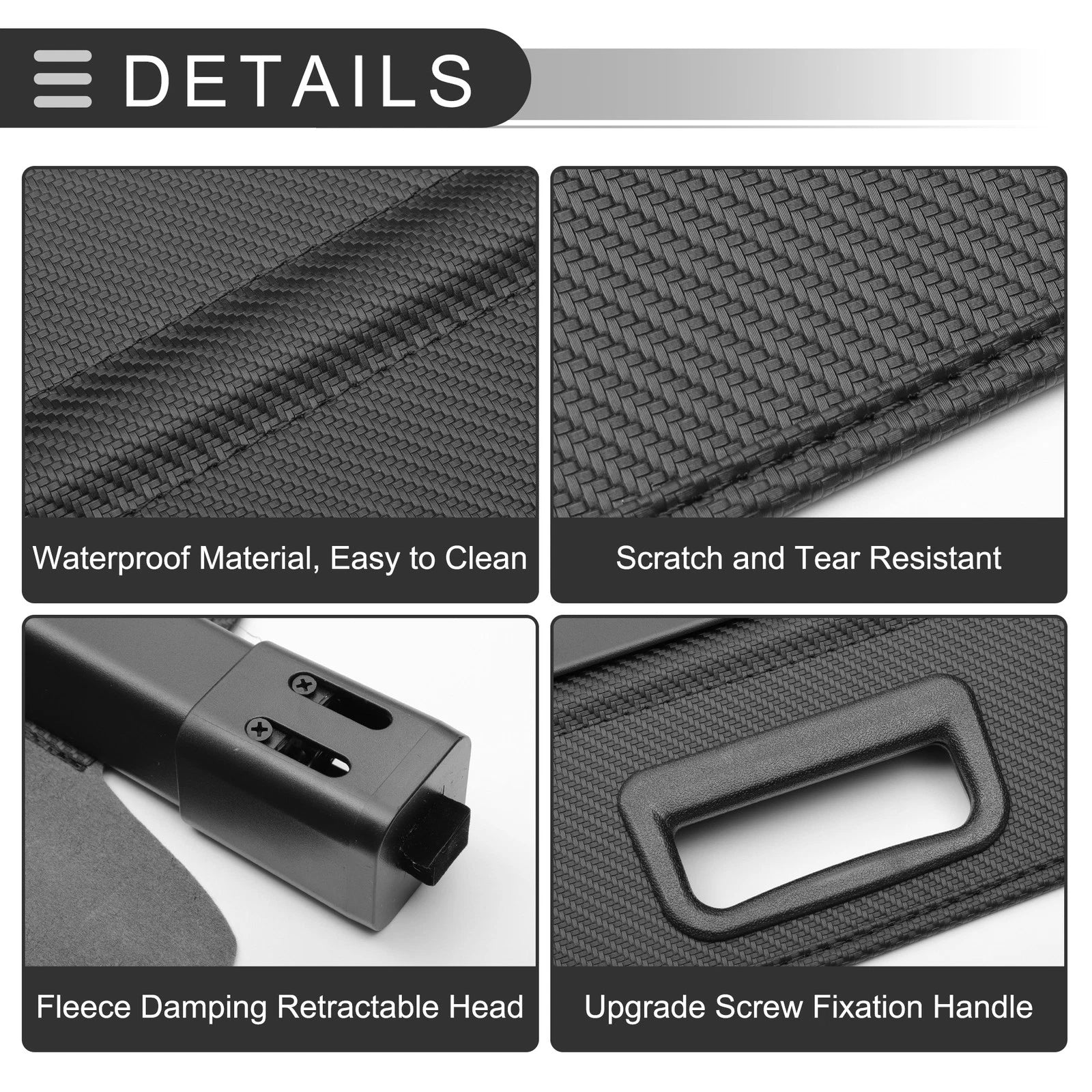 Retractable Cargo Cover for Lexus RX270 RX350 RX450H (2010–2015) Carbon Fiber Black