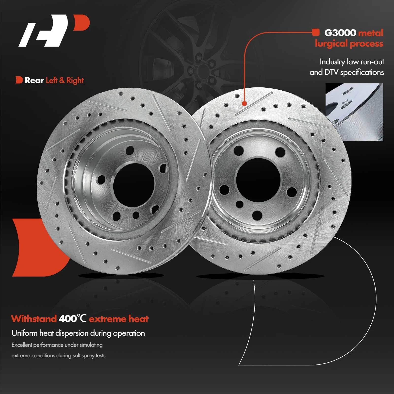 Drilled Brake Rotor & Pad Set for BMW 228i xDrive 320i 328d 328i 428i (2014–2020)