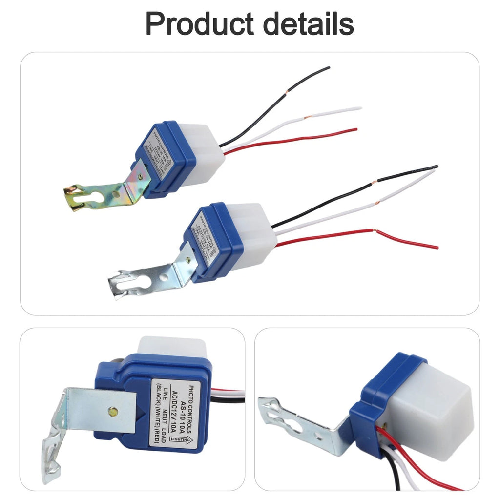 2X Automatic Photocell Sensor Switch DC 12V 24V 10A for Street Lights