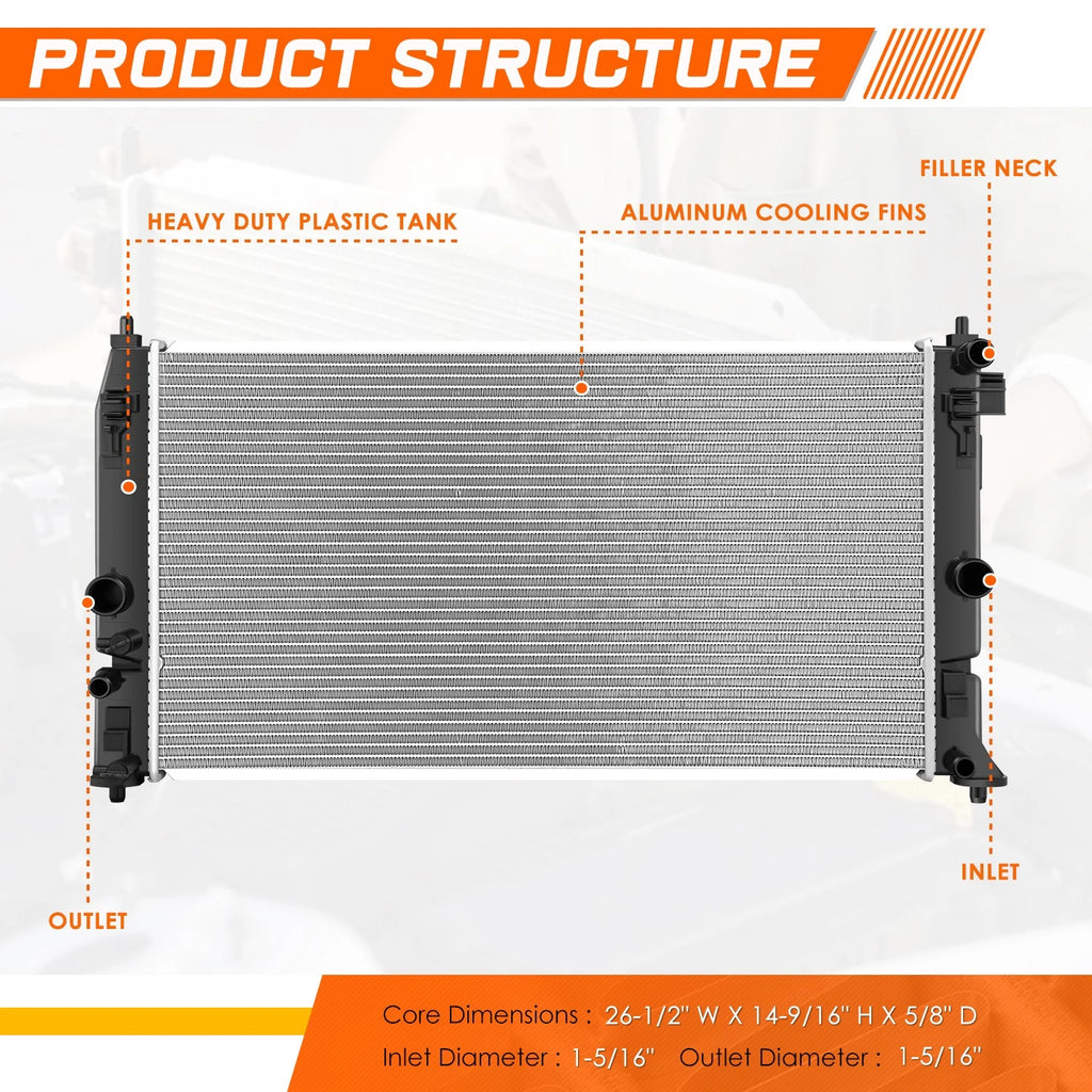 Aluminum Radiator for Lexus UX250H UX300H Toyota Corolla Prius (2020–2026) DPI-13922