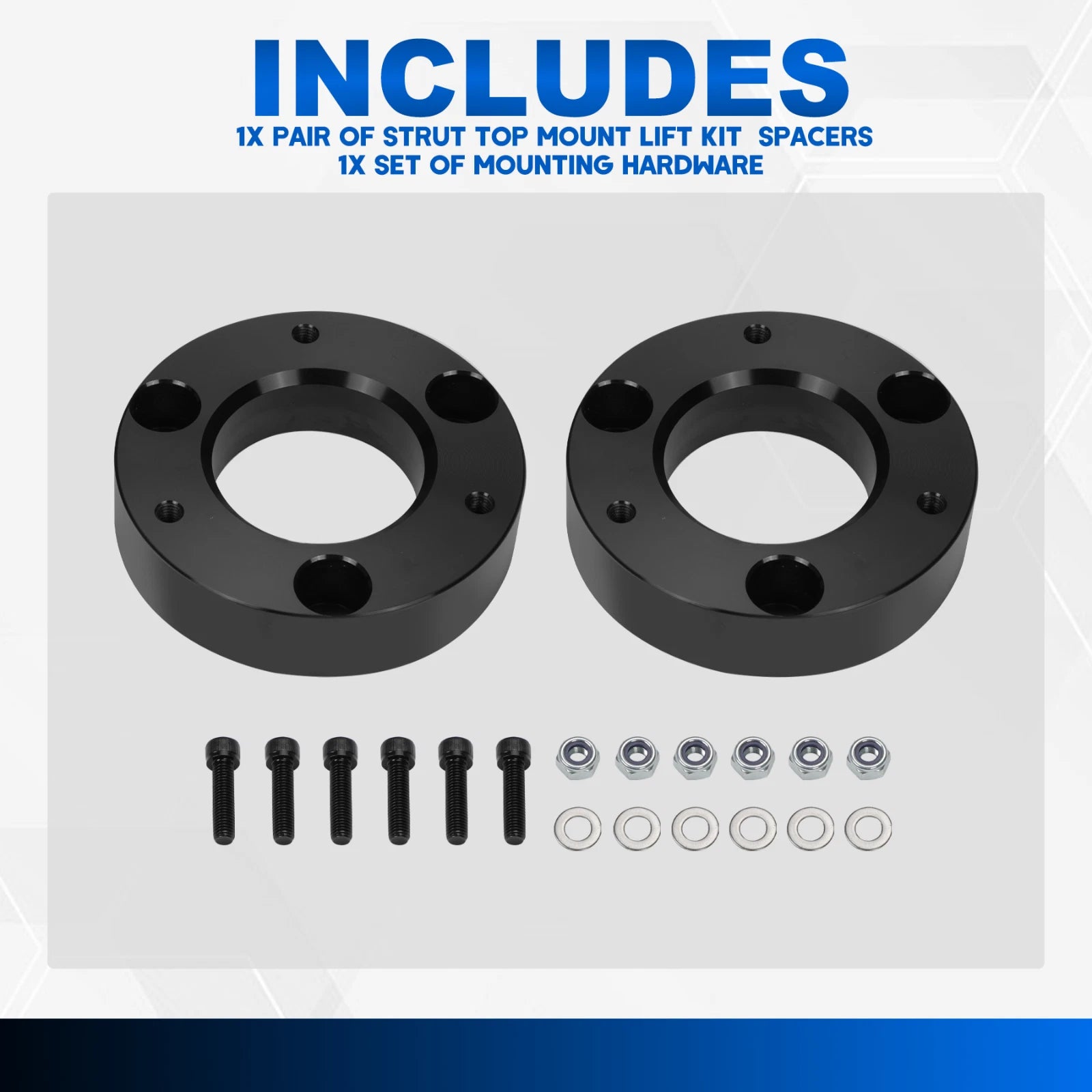 2.5" Strut Top Mount Lift Kit Spacers for Silverado Sierra 1500 (2007–2022)