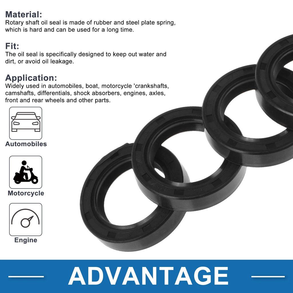 Set of 5 Oil Seal Rotary Shaft Seal Nitrile Rubber 25x37x8mm 683867647634