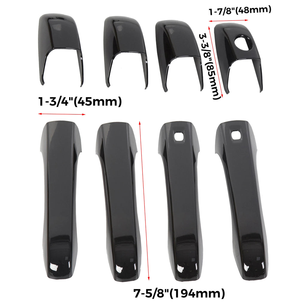 4X Exterior Door Handle Trim Cover for Jeep Grand Cherokee (2011–2019) Black