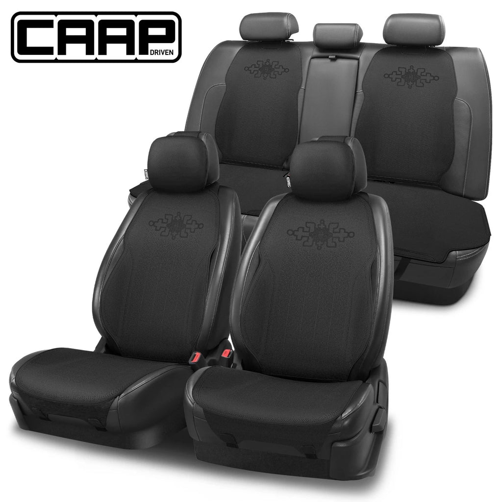 Set of 4 Protex Plus Series Seat Covers for Universal Fit Car Truck Black