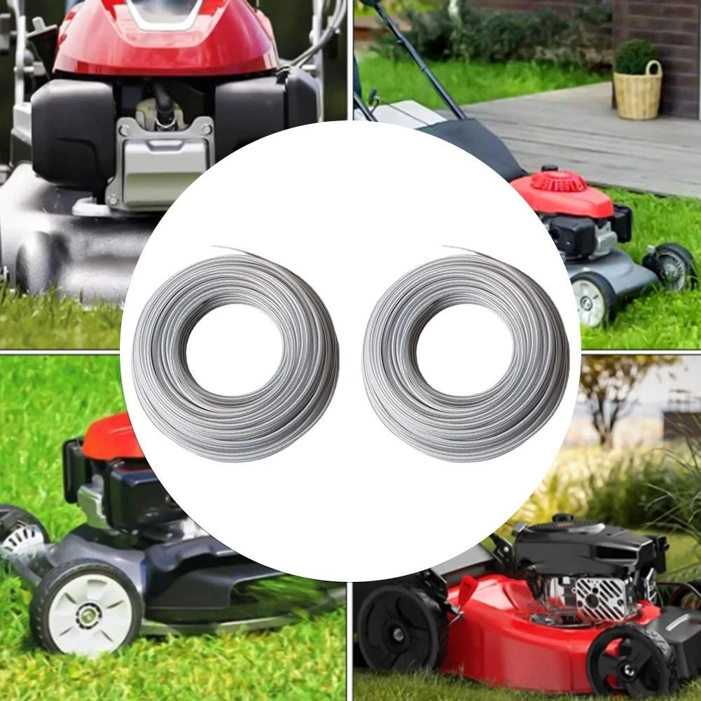 Set of 2 Steel Grass Cutting Line 4.0mm x 15m for Trimmers and Edgers