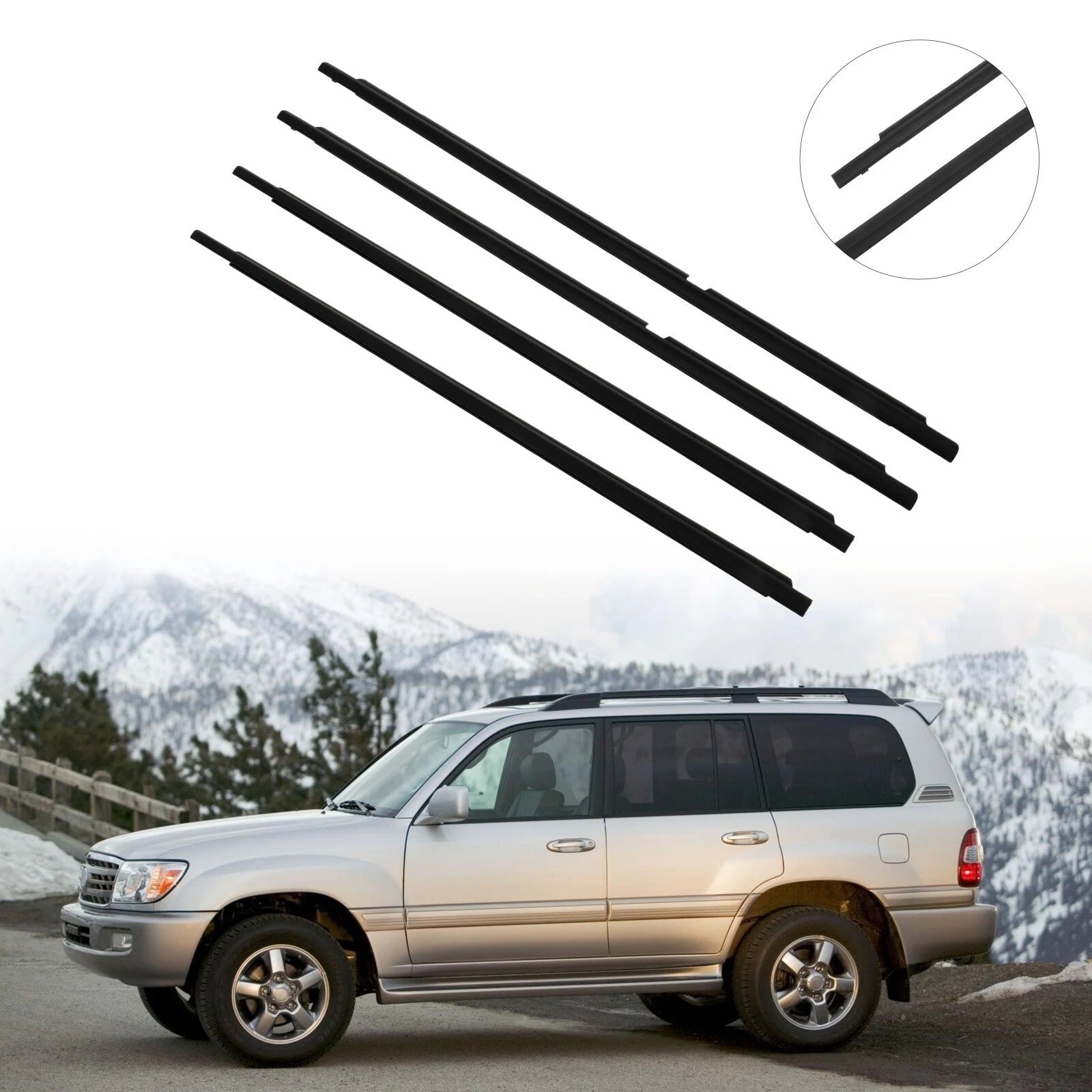Window Scraper Seal Belt Weatherstrip for Toyota Land Cruiser 100 Series (1998–2007)