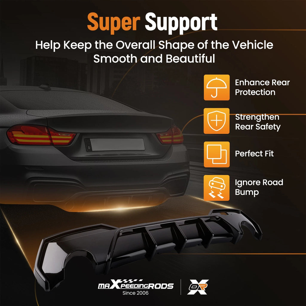 Rear Diffuser for BMW 4 Series G22 G23 430i M440i M-Sport (2020–2022) Gloss Black
