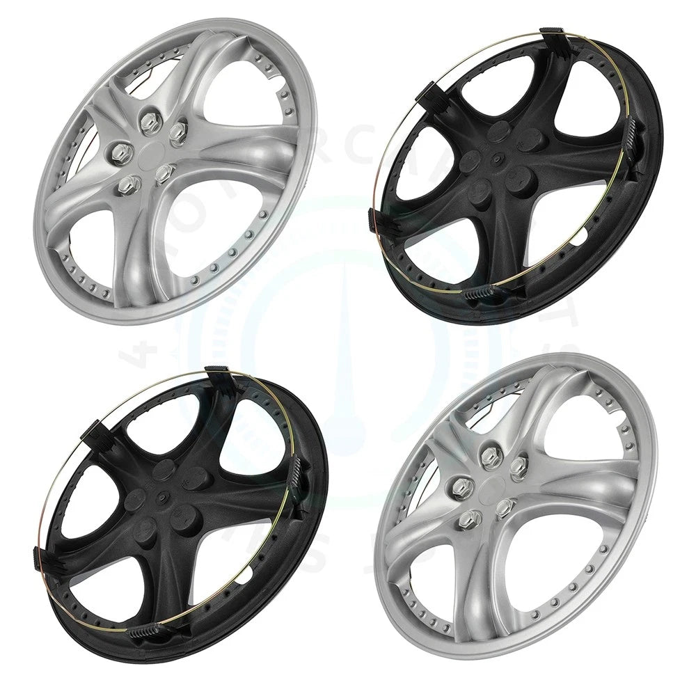 Set of 4 Silver 14" Universal Hub Caps for R14 Tire