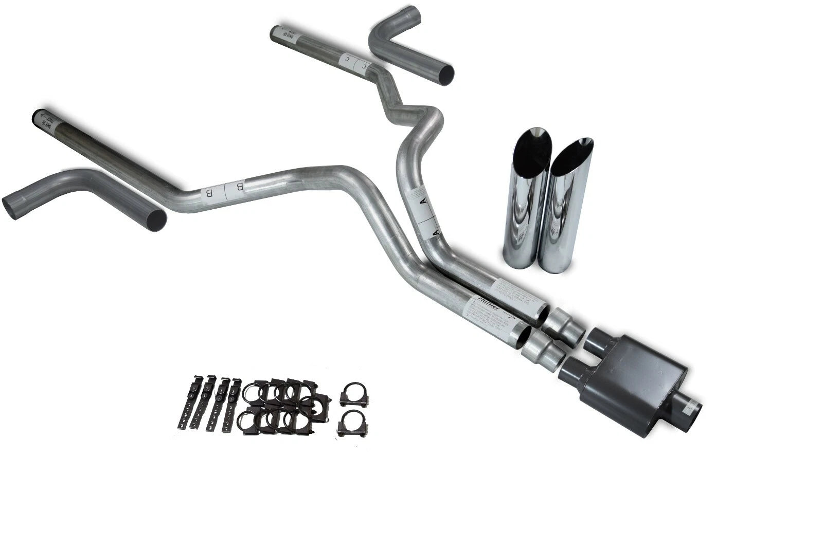 Dual Exhaust Kit for Chevy GMC 1500 (1988–1995) 3" Side Exit