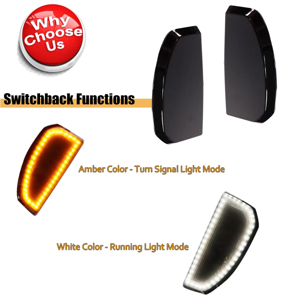 Switchback Smoke LED Side Towing Mirror Signal Light for Toyota Tundra (2007–2021)