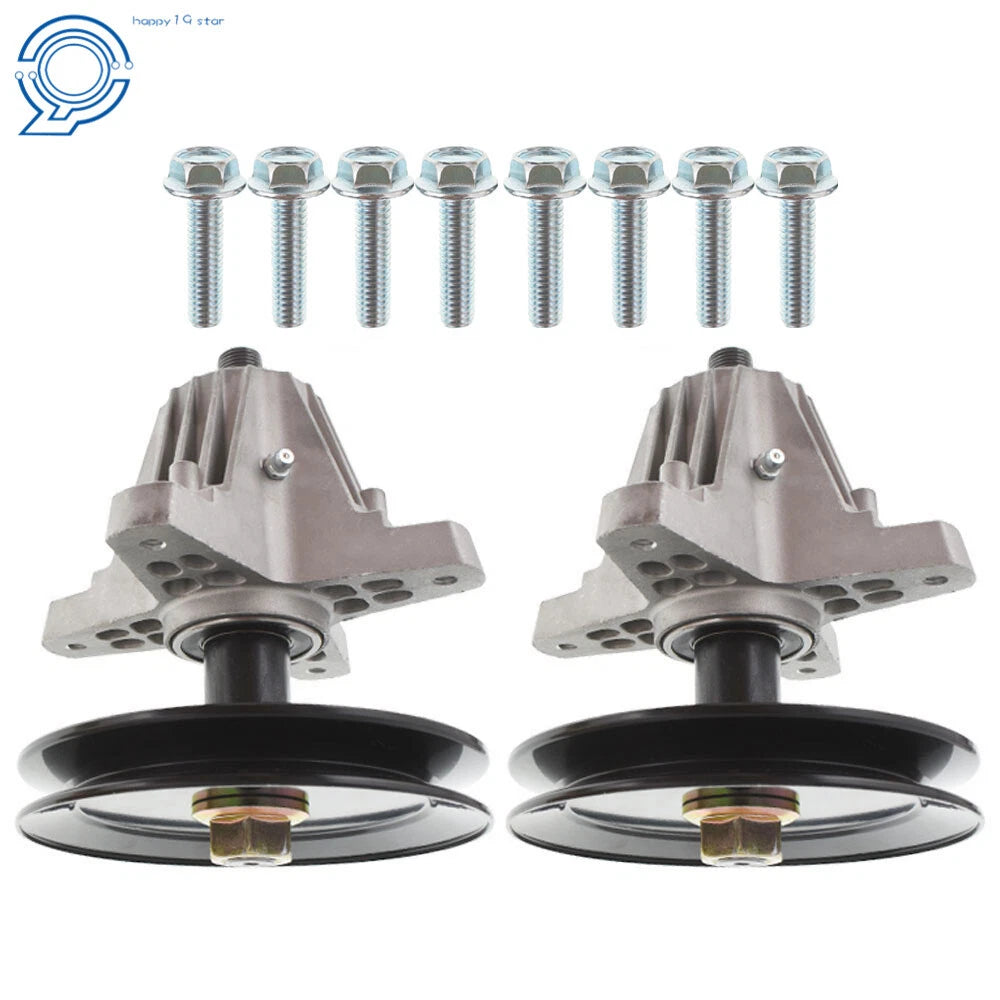 Set of 2 Spindle Assembly with Pulley for Troy Bilt MTD (Fits Various Models)
