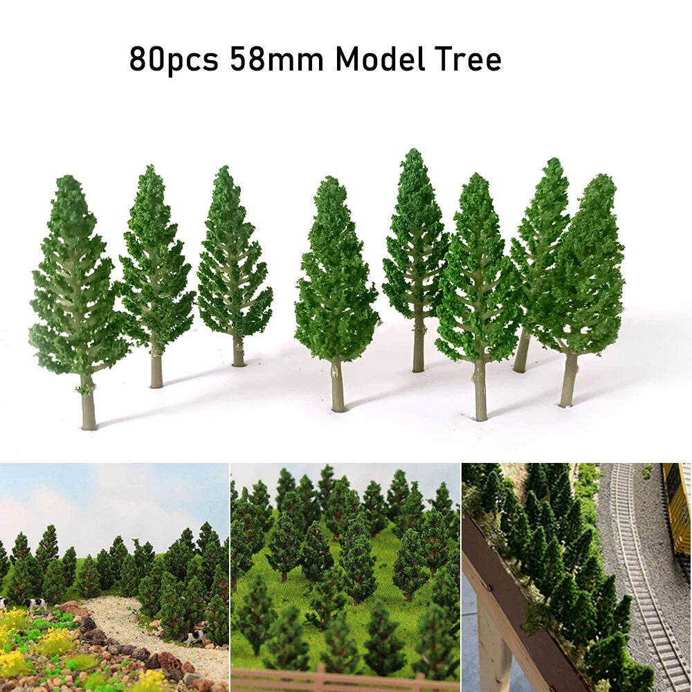 80Pcs 5.8cm Model Trees for Train Railway Landscape Decor