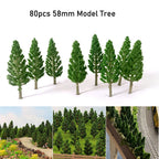 80Pcs 5.8cm Model Trees for Train Railway Landscape Decor