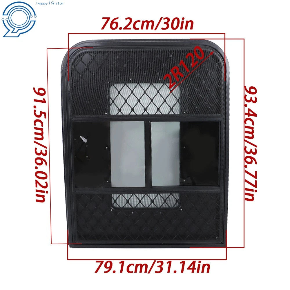 30" x 36" Black RV Entry Door for Tear Drop Trailer
