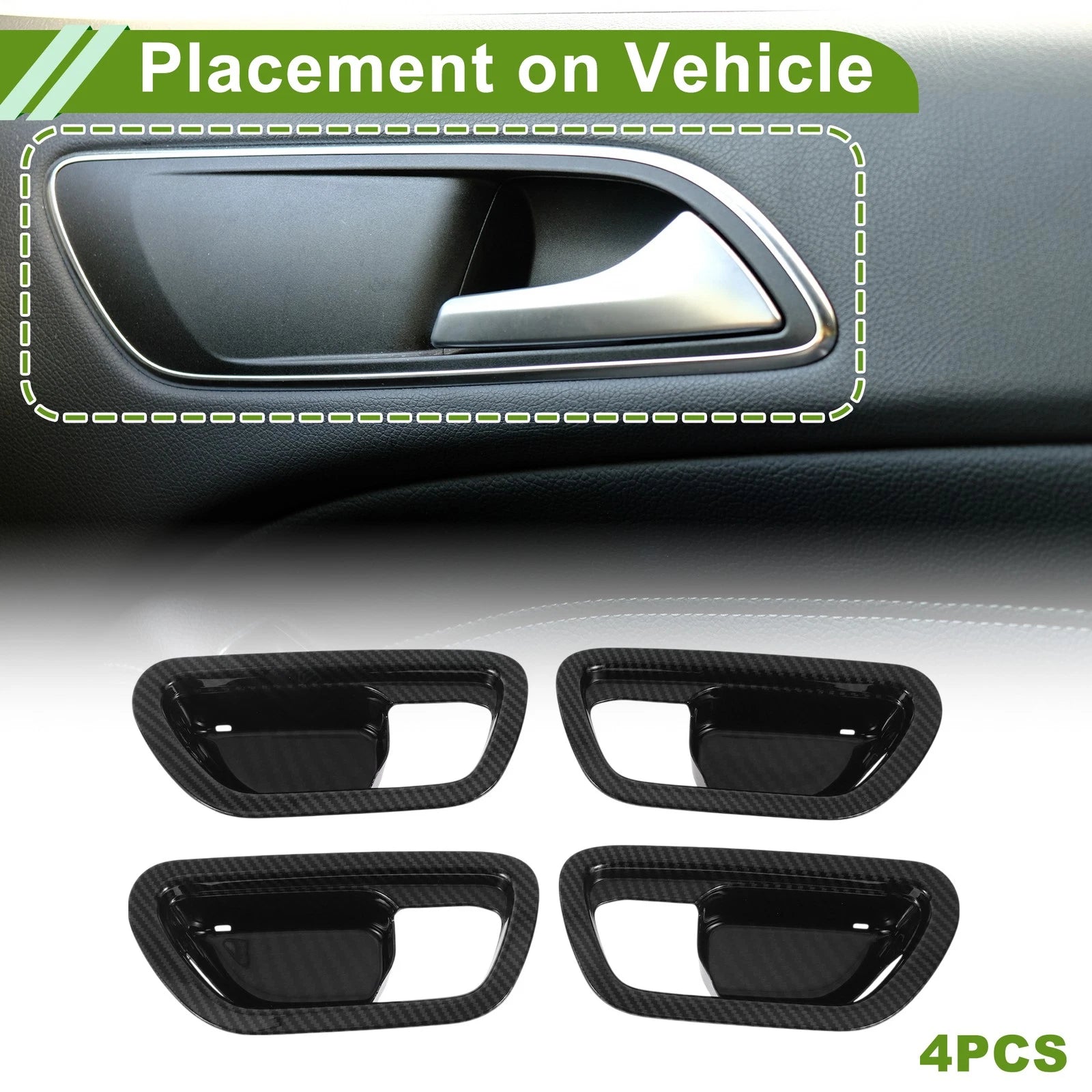 Interior Door Handle Bowl Cover Trim for Honda HR-V (2023–2025) Carbon Fiber Black
