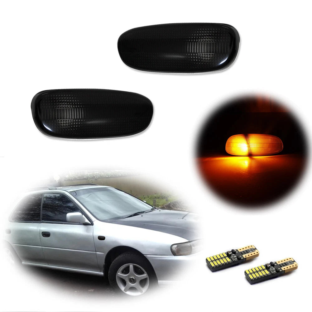Smoked Amber LED Side Marker Lights for Subaru Impreza (1993–2001)