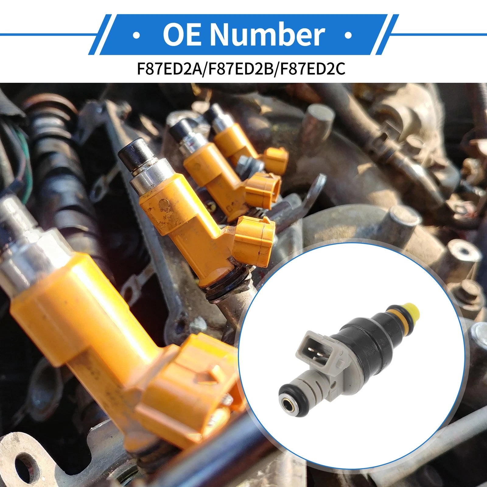 1 Pc Fuel Injector for Ford Ranger 2.3L-2.5L  No.F87ED2A/F87ED2B/F87ED2C