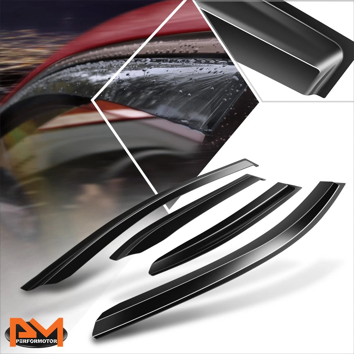 Set of 4 Tape-on Window Visors for Toyota Corolla Sedan (2020–2025)