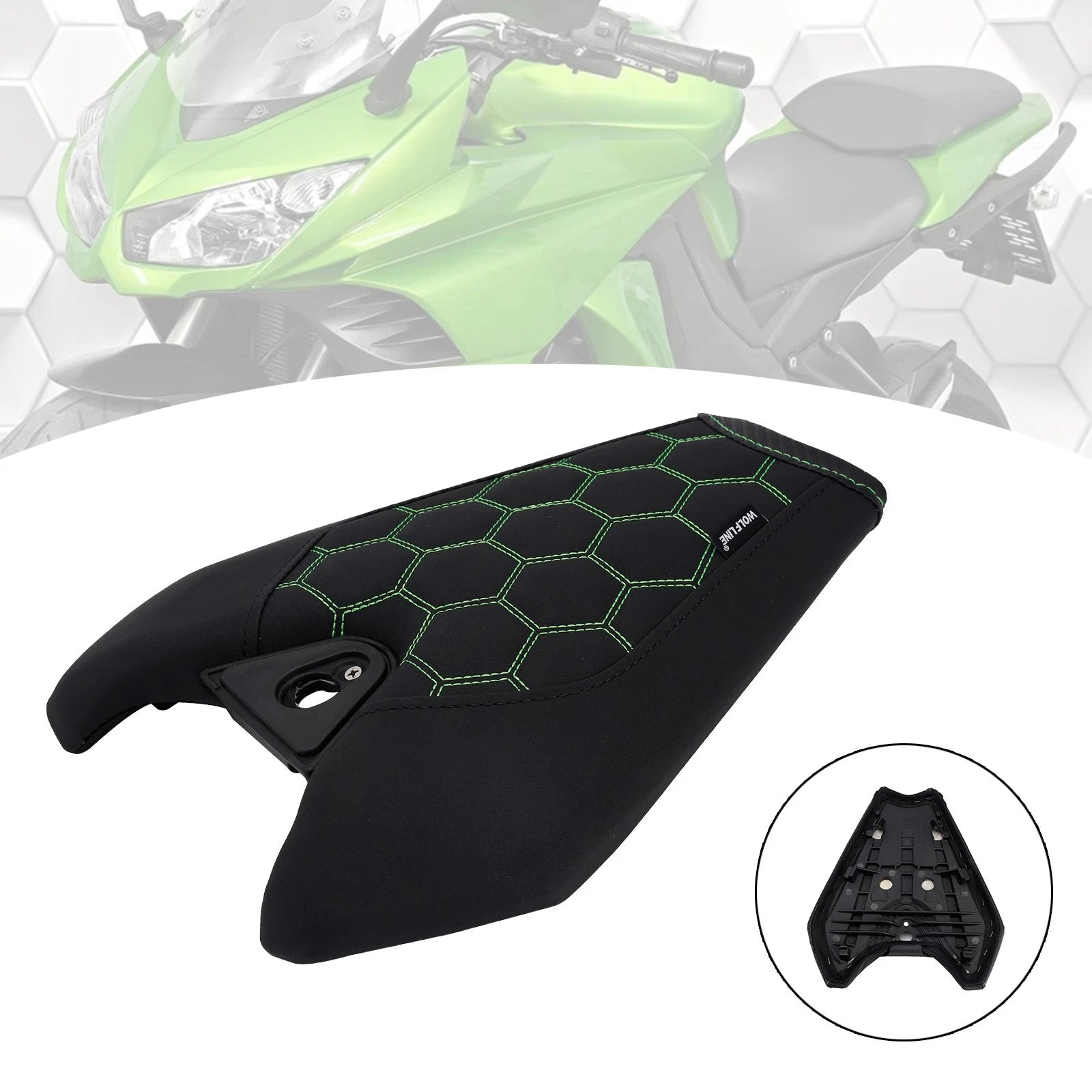 Rear Passenger Seat Pillion Cushion Flat Green2 for Kawasaki Z1000 (2014–2025)