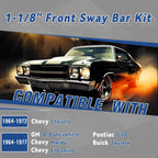 1-1/8" Front Sway Bar Kit for Chevy GM A-Body Chevelle GTO (1964–1977)