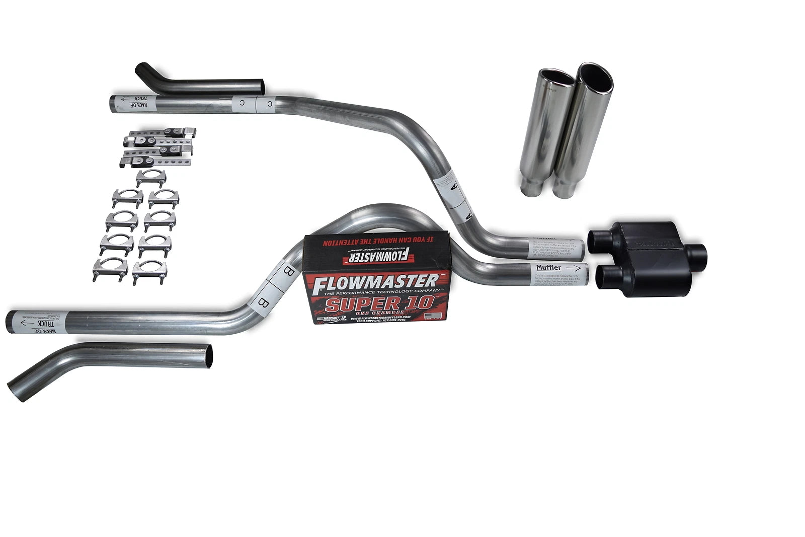 Dual Exhaust Pipe for Dakota (1997–2005) - Flowmaster Super 10 Corner Exit
