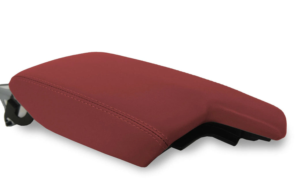 Leather Console Lid Armrest Cover for Subaru Crosstrek (2018–2020) Red