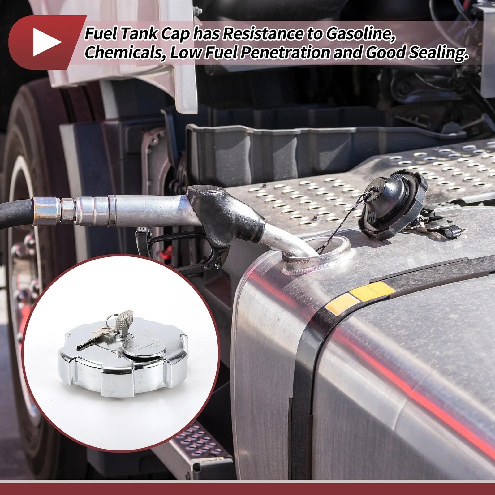 Locking Gas Cap with 2 Keys for Volvo, Scania, Iveco, Man