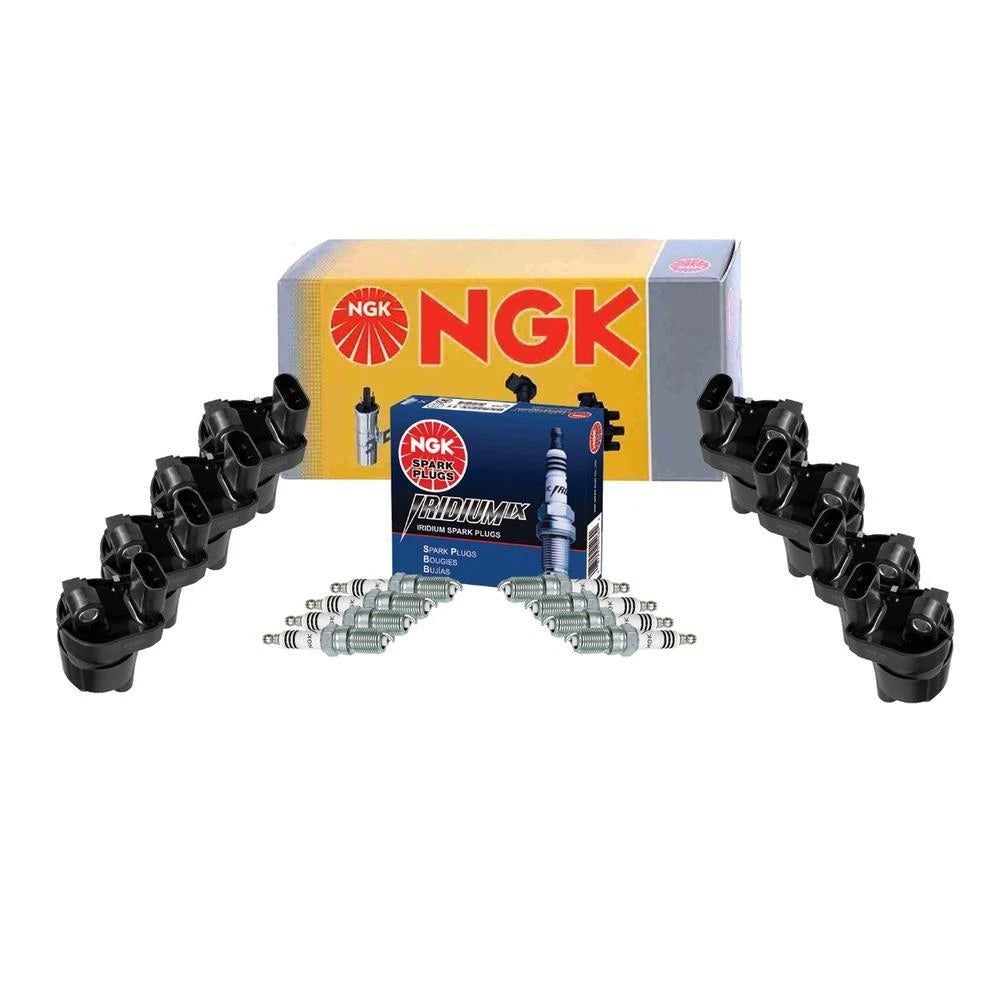 Set of 8 Ignition Coils & Iridium IX Spark Plugs for V8 (NGK)