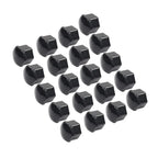 17mm Black Wheel Lug Nut Bolt Cover Caps (20 Pcs) for Car - Fits Various Models