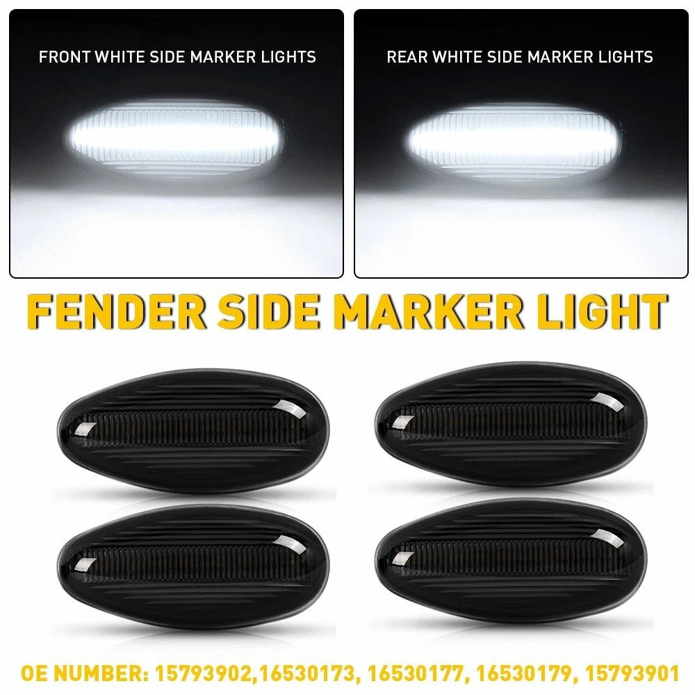 Set of 4 LED Side Marker Lights for Chevy Silverado 2500HD 3500HD (2001–2014)