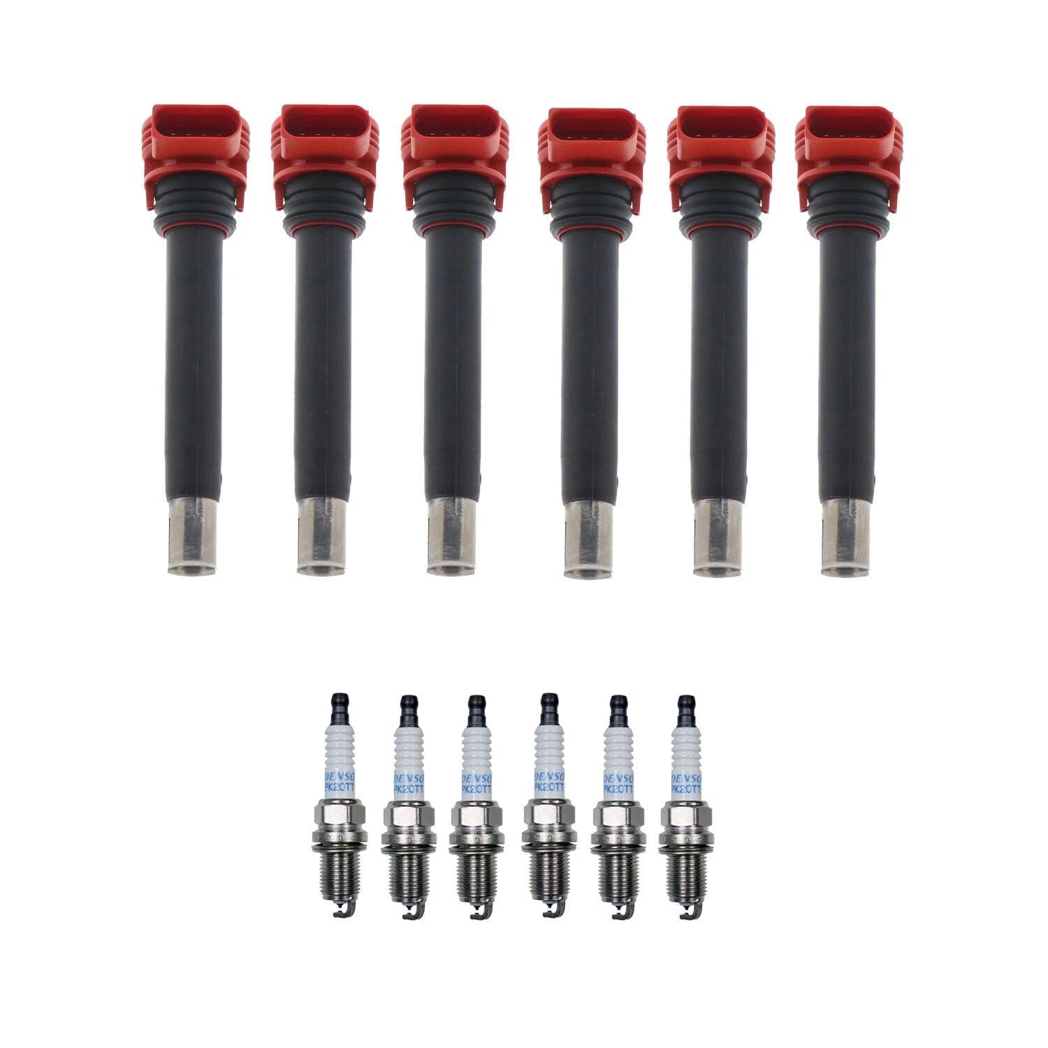 Set of 6 Ignition Coils & Spark Plugs for Audi Q5 S5 V6 (2010–2017)