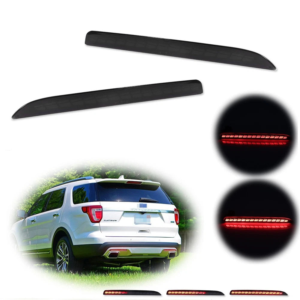 Smoke LED Rear Bumper Reflectors for Ford Explorer (2016–2019)